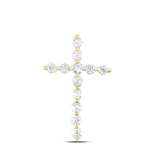 Load image into Gallery viewer, Radiant Love: 14kt Yellow Gold Diamond Cross Pendant  Top View from Splendid Jewellery