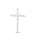 Radiant Love: 14kt Yellow Gold Diamond Cross Pendant  Top View from Splendid Jewellery