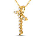 Radiant Love: 14kt Yellow Gold Diamond Cross Pendant - Splendid Jewellery
