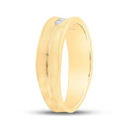 Radiant Love: 14kt Yellow Gold Men's Round Diamond Wedding Band Ring - Splendid Jewellery