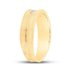 Radiant Love: 14kt Yellow Gold Men's Round Diamond Wedding Band Ring - Splendid Jewellery
