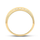 Radiant Love: 14kt Yellow Gold Men's Round Diamond Wedding Band Ring - Splendid Jewellery