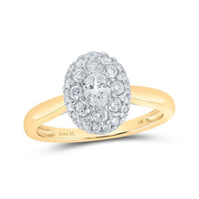 Load image into Gallery viewer, Radiant Love: 14kt Yellow Gold Oval Diamond Halo Bridal Wedding Engagement Ring 3/4 Cttw - Splendid Jewellery