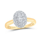 Radiant Love: 14kt Yellow Gold Oval Diamond Halo Bridal Wedding Engagement Ring 3/4 Cttw - Splendid Jewellery