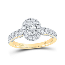 Radiant Love 14kt Yellow Gold Oval Diamond Halo Bridal Wedding Engagement Ring - Splendid Jewellery