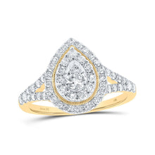 Load image into Gallery viewer, Radiant Love: 14kt Yellow Gold Pear Diamond Halo Bridal Wedding Engagement Ring 1 Cttw - Splendid Jewellery