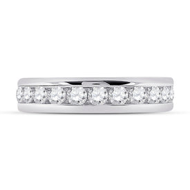 Radiant Love 2 Carat Diamond Eternity Wedding Band in 14kt White Gold - Front View