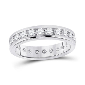 Radiant Love 2 Carat Diamond Eternity Wedding Band in 14kt White Gold - Top View