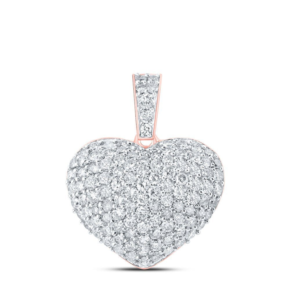 Radiant Love Affair: 10kt Rose Gold Diamond Heart Pendant - Splendid Jewellery