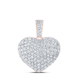 Radiant Love Affair: 10kt Rose Gold Diamond Heart Pendant - Splendid Jewellery