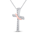 Radiant Love and Faith Diamond Cross Pendant  Side View from Splendid Jewellery