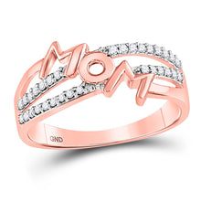 Load image into Gallery viewer, Radiant Love Diamond Band - 10kt Rose Gold Mother&#39;s Ring with 1/6 Cttw of Diamonds Top View from Splendid Jewellery