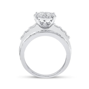 Radiant Love Diamond Cluster Bridal Wedding Engagement Ring - Splendid Jewellery