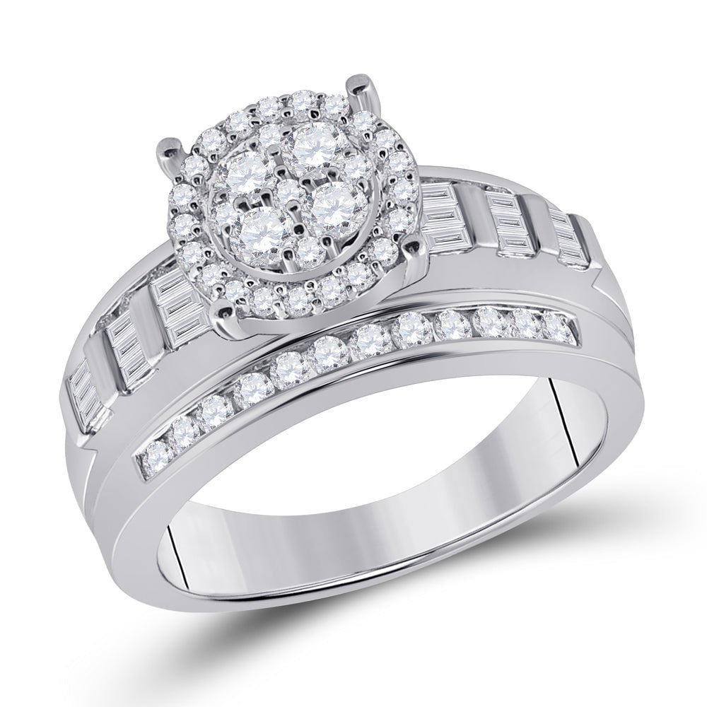 Radiant Love Diamond Cluster Bridal Wedding Engagement Ring - Splendid Jewellery