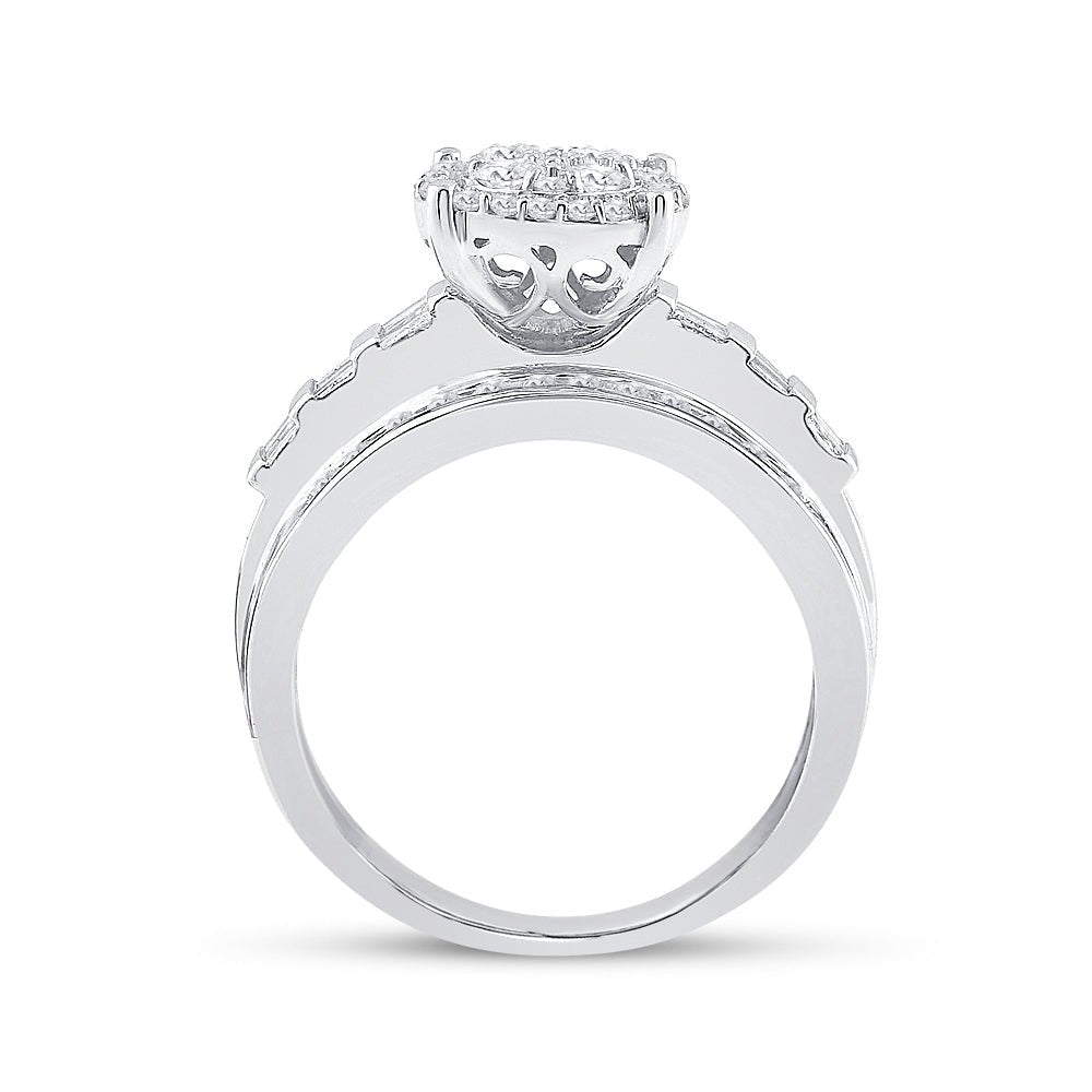 Radiant Love Diamond Cluster Bridal Wedding Engagement Ring - Splendid Jewellery