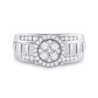 Radiant Love Diamond Cluster Bridal Wedding Engagement Ring - Splendid Jewellery