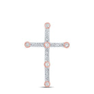 Radiant Love Diamond Cross Pendant | 10kt Two - tone Gold Womens Round Diamond Cross Pendant 1/4 Cttw | Splendid Jewellery - Splendid Jewellery
