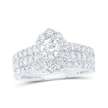 Load image into Gallery viewer, Radiant Love Diamond Halo Bridal Wedding Ring Band Set - Splendid Jewellery
