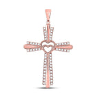 Radiant Love Diamond Heart Cross Pendant - Splendid Jewellery