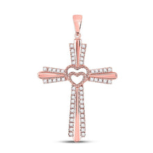 Load image into Gallery viewer, Radiant Love Diamond Heart Cross Pendant - Splendid Jewellery
