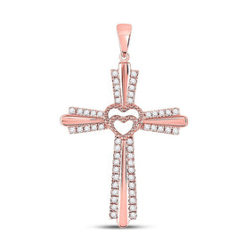 Radiant Love Diamond Heart Cross Pendant - Splendid Jewellery