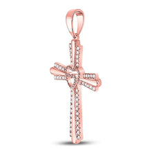 Load image into Gallery viewer, Radiant Love Diamond Heart Cross Pendant - Splendid Jewellery