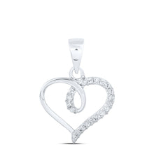 Load image into Gallery viewer, Radiant Love Diamond Heart Pendant - 10kt White Gold with 1/10 Cttw of Round Diamonds  Top View from Splendid Jewellery