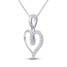 Load image into Gallery viewer, Radiant Love Diamond Heart Pendant - 10kt White Gold with 1/10 Cttw of Round Diamonds  Side View from Splendid Jewellery