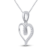 Load image into Gallery viewer, Radiant Love Diamond Heart Pendant - 10kt White Gold with 1/10 Cttw of Round Diamonds - Splendid Jewellery