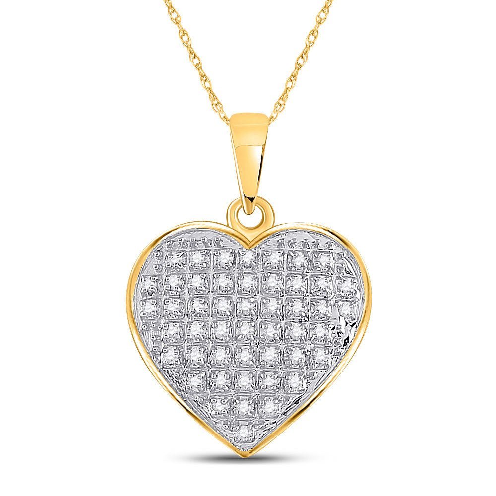 Radiant Love Diamond Heart Pendant - 10kt Yellow Gold Women's 1/6 Cttw - Splendid Jewellery