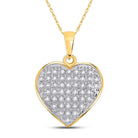 Radiant Love Diamond Heart Pendant - 10kt Yellow Gold Women's 1/6 Cttw - Splendid Jewellery