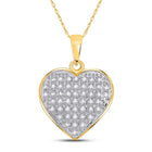 Radiant Love Diamond Heart Pendant - 10kt Yellow Gold Women's 1/6 Cttw - Splendid Jewellery