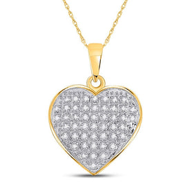 Radiant Love Diamond Heart Pendant - 10kt Yellow Gold Women's 1/6 Cttw - Splendid Jewellery