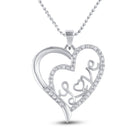 Radiant Love Diamond Heart Pendant  Top View from Splendid Jewellery