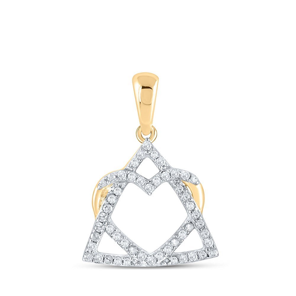 Radiant Love Diamond Heart Pendant in 10kt Yellow Gold - Splendid Jewellery