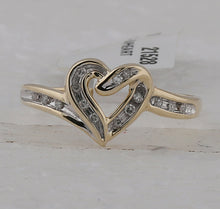 Load image into Gallery viewer, Radiant Love Diamond Heart Ring | 10kt Two-tone Gold Womens Round Diamond Heart Frame Ring 1/12 Cttw | Splendid Jewellery Front View from Splendid Jewellery