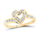 Radiant Love Diamond Heart Ring | 10kt Two - tone Gold Womens Round Diamond Heart Frame Ring 1/12 Cttw | Splendid Jewellery - Splendid Jewellery
