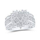 Radiant Love Diamond Heart Ring - 10kt White Gold Womens Round Diamond Heart Ring 1 - 1/2 Cttw - Splendid Jewellery