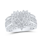 Radiant Love Diamond Heart Ring - 10kt White Gold Womens Round Diamond Heart Ring 1 - 1/2 Cttw - Splendid Jewellery
