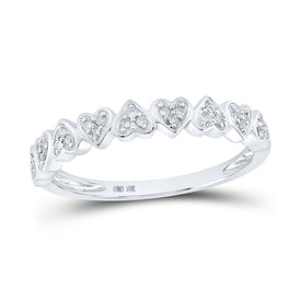 Radiant Love Diamond Heart Ring | 10kt White Gold Womens Round Diamond Heart Ring 1/10 Cttw | Splendid Jewellery Top View from Splendid Jewellery