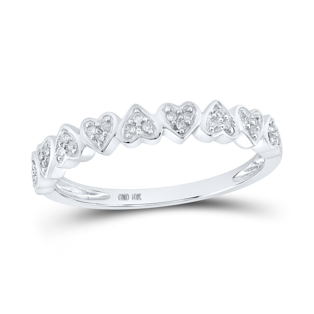 Radiant Love Diamond Heart Ring | 10kt White Gold Womens Round Diamond Heart Ring 1/10 Cttw | Splendid Jewellery - Splendid Jewellery