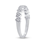 Radiant Love Diamond Heart Ring | 10kt White Gold Womens Round Diamond Heart Ring 1/10 Cttw | Splendid Jewellery Side View from Splendid Jewellery