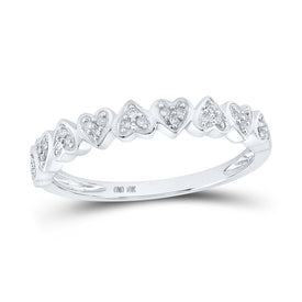 Radiant Love Diamond Heart Ring | 10kt White Gold Womens Round Diamond Heart Ring 1/10 Cttw | Splendid Jewellery - Splendid Jewellery
