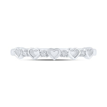 Load image into Gallery viewer, Radiant Love Diamond Heart Ring | 10kt White Gold Womens Round Diamond Heart Ring 1/20 Cttw Front view from the 10Kt White Gold Womens Round Diamond Heart Ring 1 20 Cttwpin214019 collection by Splendid Jewellery