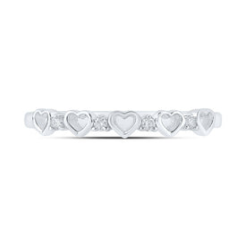 Radiant Love Diamond Heart Ring | 10kt White Gold Womens Round Diamond Heart Ring 1/20 Cttw - Splendid Jewellery