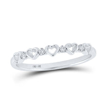 Load image into Gallery viewer, Radiant Love Diamond Heart Ring | 10kt White Gold Womens Round Diamond Heart Ring 1/20 Cttw Top view from the 10Kt White Gold Womens Round Diamond Heart Ring 1 20 Cttwpin214019 collection by Splendid Jewellery