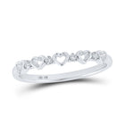 Radiant Love Diamond Heart Ring | 10kt White Gold Womens Round Diamond Heart Ring 1/20 Cttw - Splendid Jewellery
