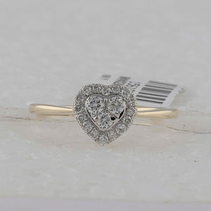 Radiant Love Diamond Heart Ring | 10kt Yellow Gold Womens Round Diamond Heart Ring 1/3 Cttw - Splendid Jewellery