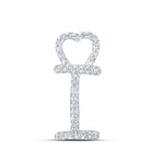 Radiant Love Diamond Initial Pendant | 10kt White Gold Womens Round Diamond I Heart Letter Pendant 1/10 Cttw | Splendid Jewellery - Splendid Jewellery