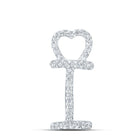 Radiant Love Diamond Initial Pendant | 10kt White Gold Womens Round Diamond I Heart Letter Pendant 1/10 Cttw | Splendid Jewellery - Splendid Jewellery